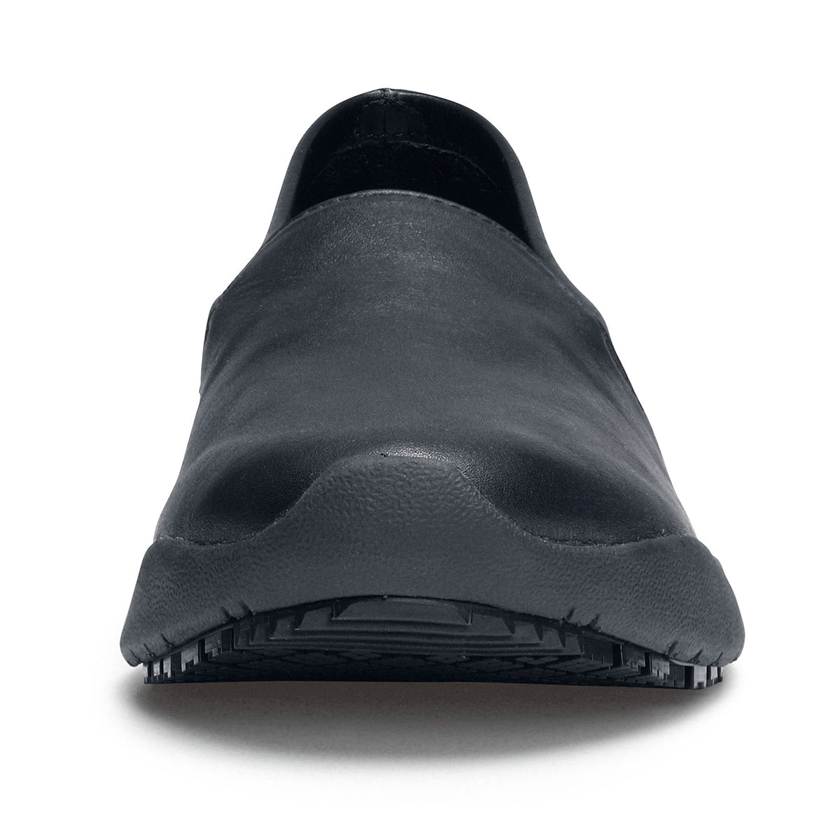 The Jasmine Black by Lila from Shoes for Crews are slip-resistant, casual, lightweight and water-resistant shoes, seen from the front.