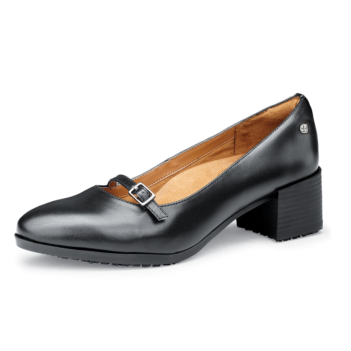 The Marla from Shoes For Crews has extra cushioning built in for incredible comfort, with TripGuard to keep you moving smoothly and a slip-resistant sole, seen from the left profile.