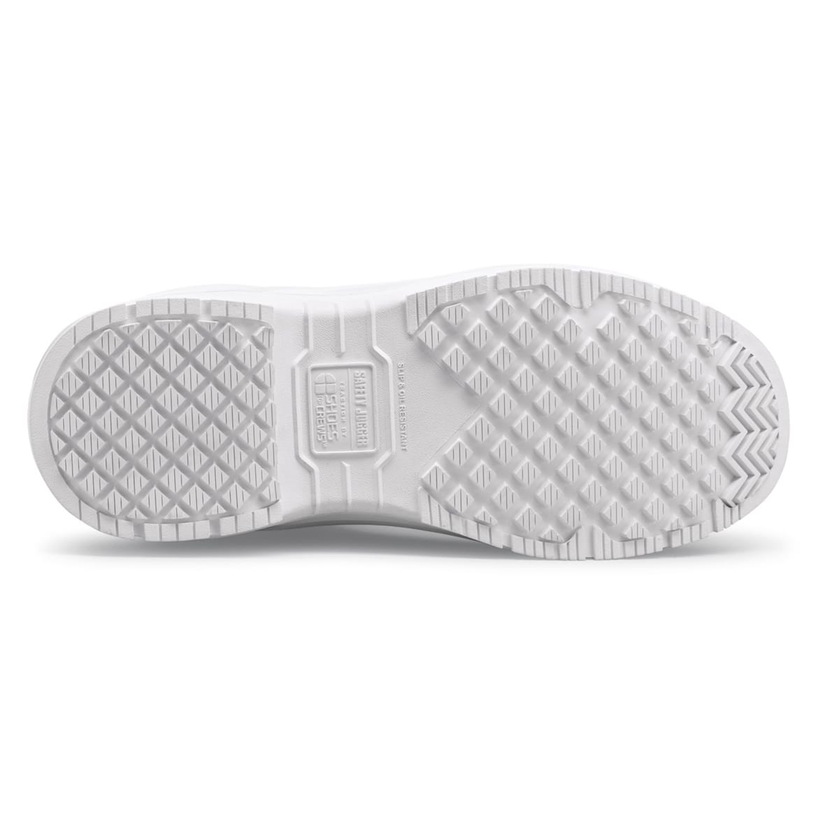 The Lungo81 from Shoes For Crews are slip-resistant and waterproof safety shoes, seen from below.