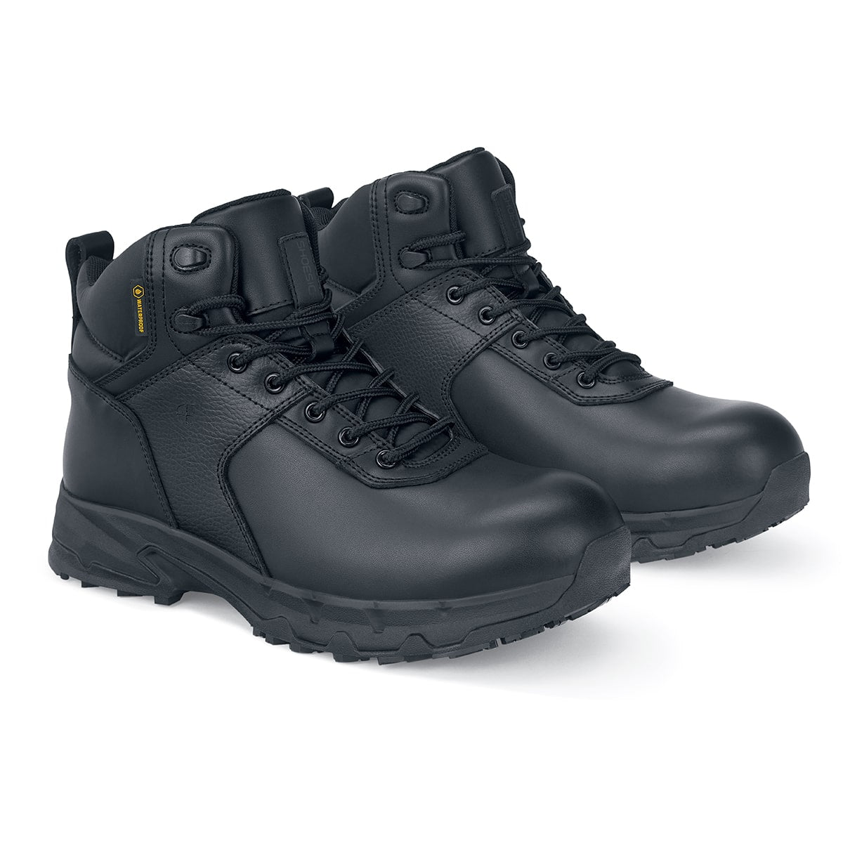 The Engineer IV CT from Shoes For Crews is an slip-resistant safety shoe designed to provide unbeatable comfort and protection throughout the working day,  pair seen in profile on the right.