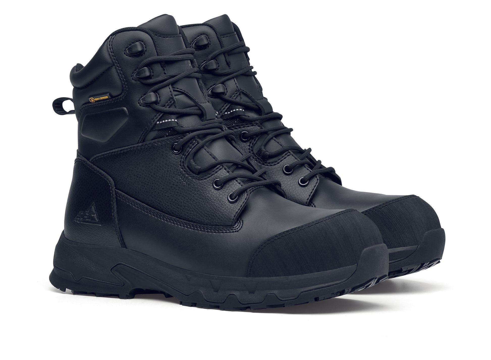 The Delvin from Shoes For Crews, the ultimate footwear for extreme conditions, pair seen in profile on the right.