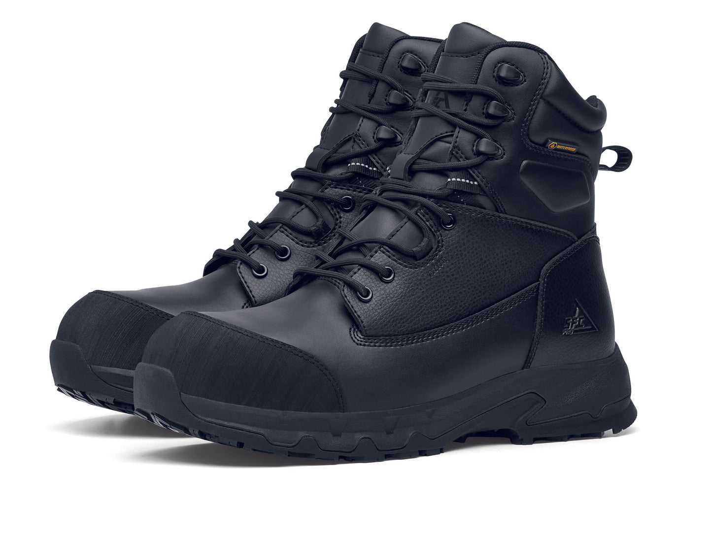 The Delvin from Shoes For Crews, the ultimate footwear for extreme conditions, pair seen in profile on the left.
