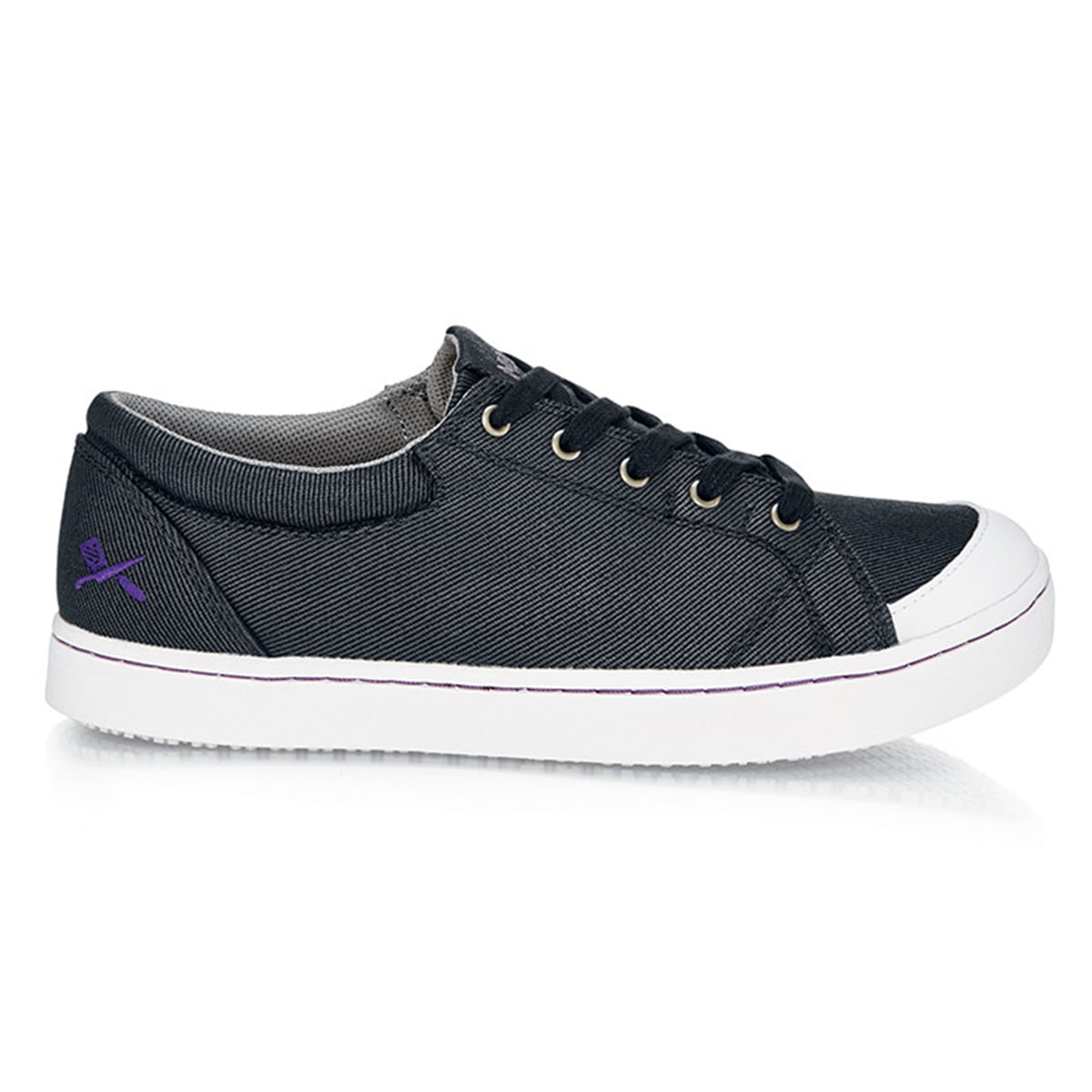 Maven by Mozo for Shoes For Crews are slip-resistant, waterproof trainers, seen from the right.