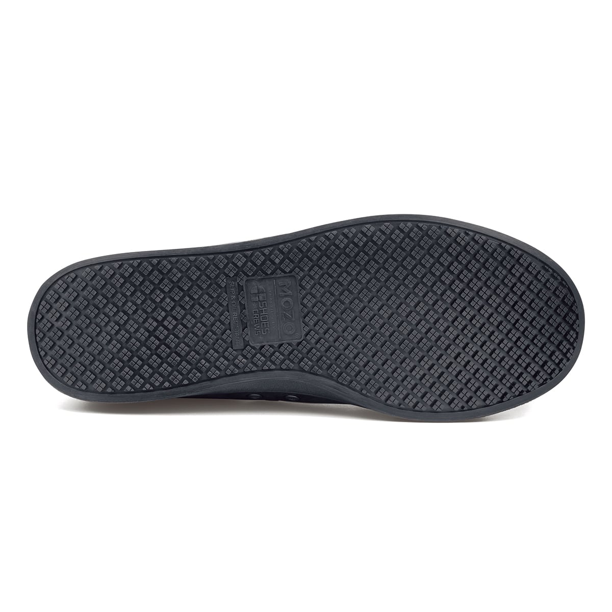 The Mavi from Shoes For Crews has our superior slip-resistant sole and heel counter, seen from below.