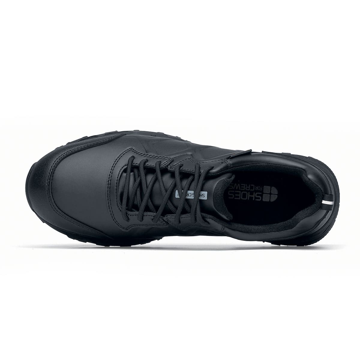 The Callan low-cut shoe is slip-resistant and has a breathable, waterproof upper as well as insulation for cold and heat, seen from the above.