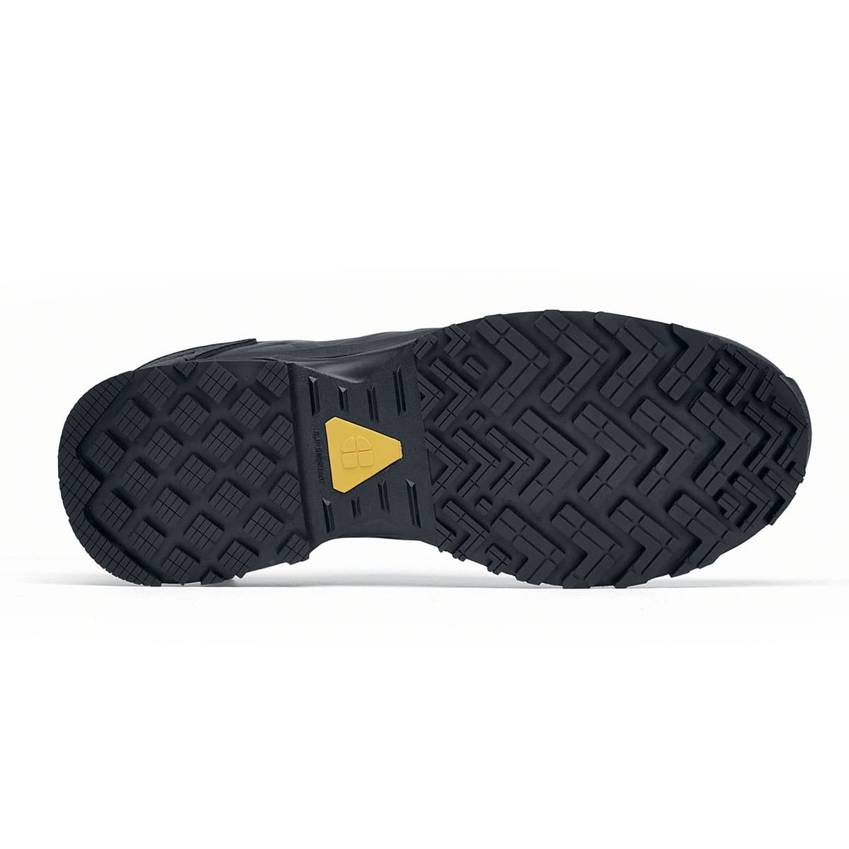 The Callan low-cut shoe is slip-resistant and has a breathable, waterproof upper as well as insulation for cold and heat, seen from the bellow.