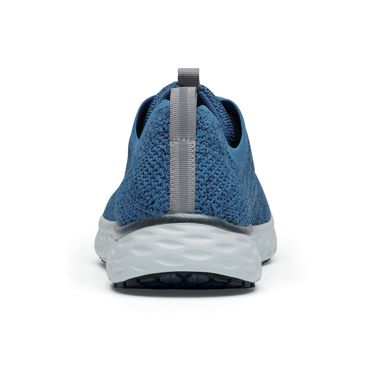 The Everlight Mens Ocean Blue from Shoes For Crews are slip-resistant, breathable, lightweight and easy-to-clean trainers, seen from the back.