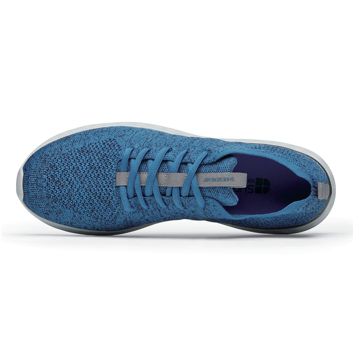 The Everlight Mens Ocean Blue from Shoes For Crews are slip-resistant, breathable, lightweight and easy-to-clean trainers, seen from above.