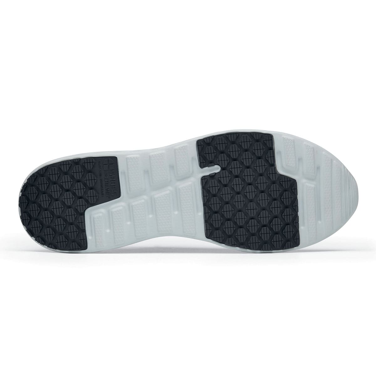 The Everlight Mens Ocean Blue from Shoes For Crews are slip-resistant, breathable, lightweight and easy-to-clean trainers, seen from below.