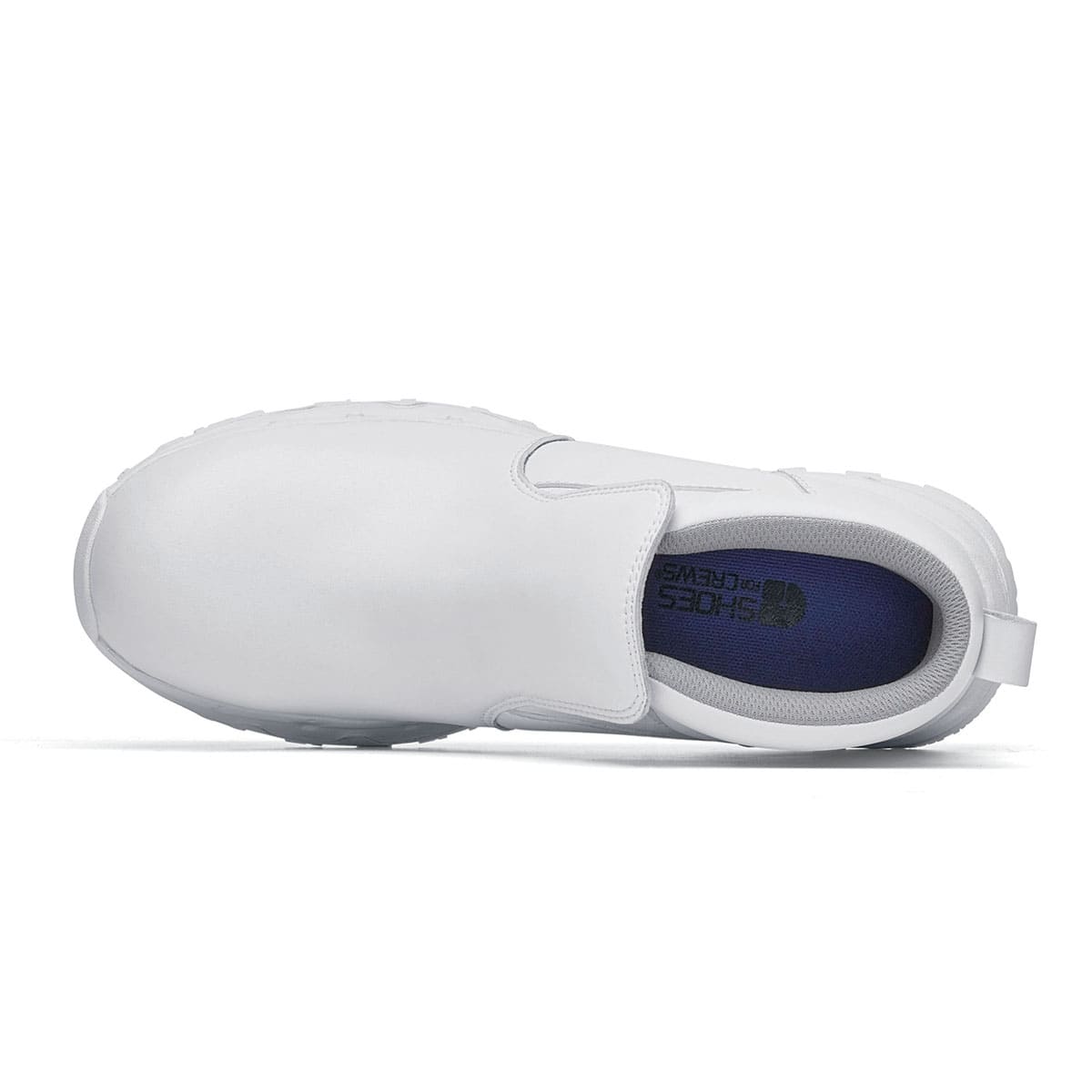 The Inny from Shoes For Crews is a safety shoe with a slip-resistant, clog-resistant upper sole and our advanced TripGuard technology, seen from above.