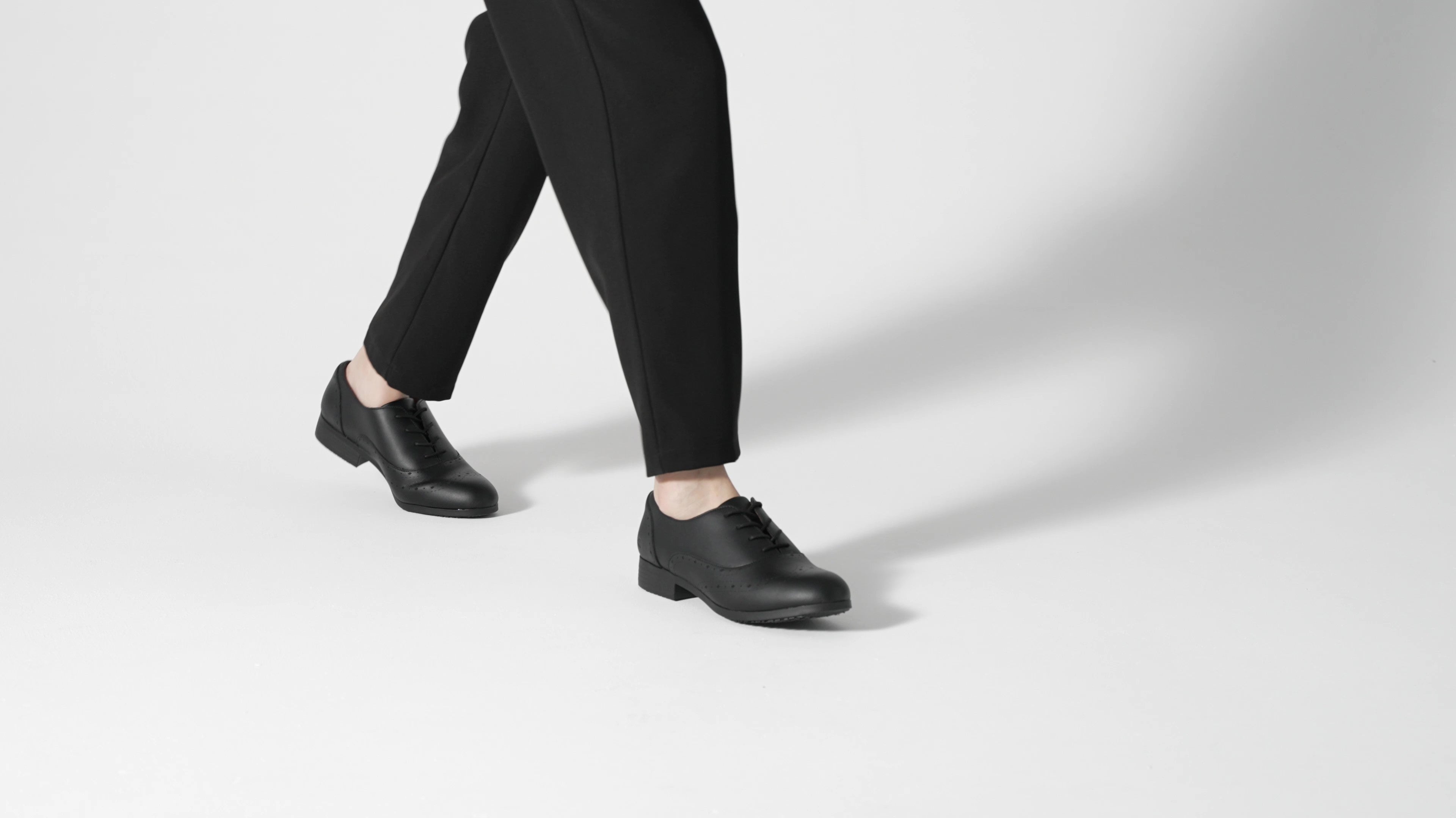 The Kora from Shoes For Crews are slip-resistant dress shoes, product video.