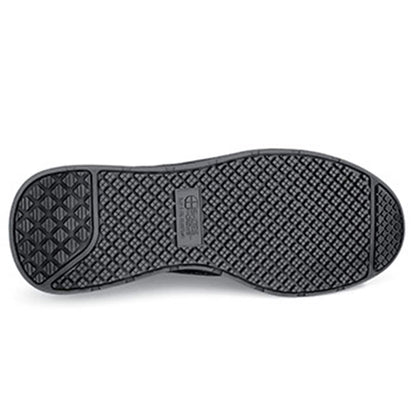 Liberty from Shoes For Crews are slip-resistant shoes that provide comfort throughout the day, seen from below.