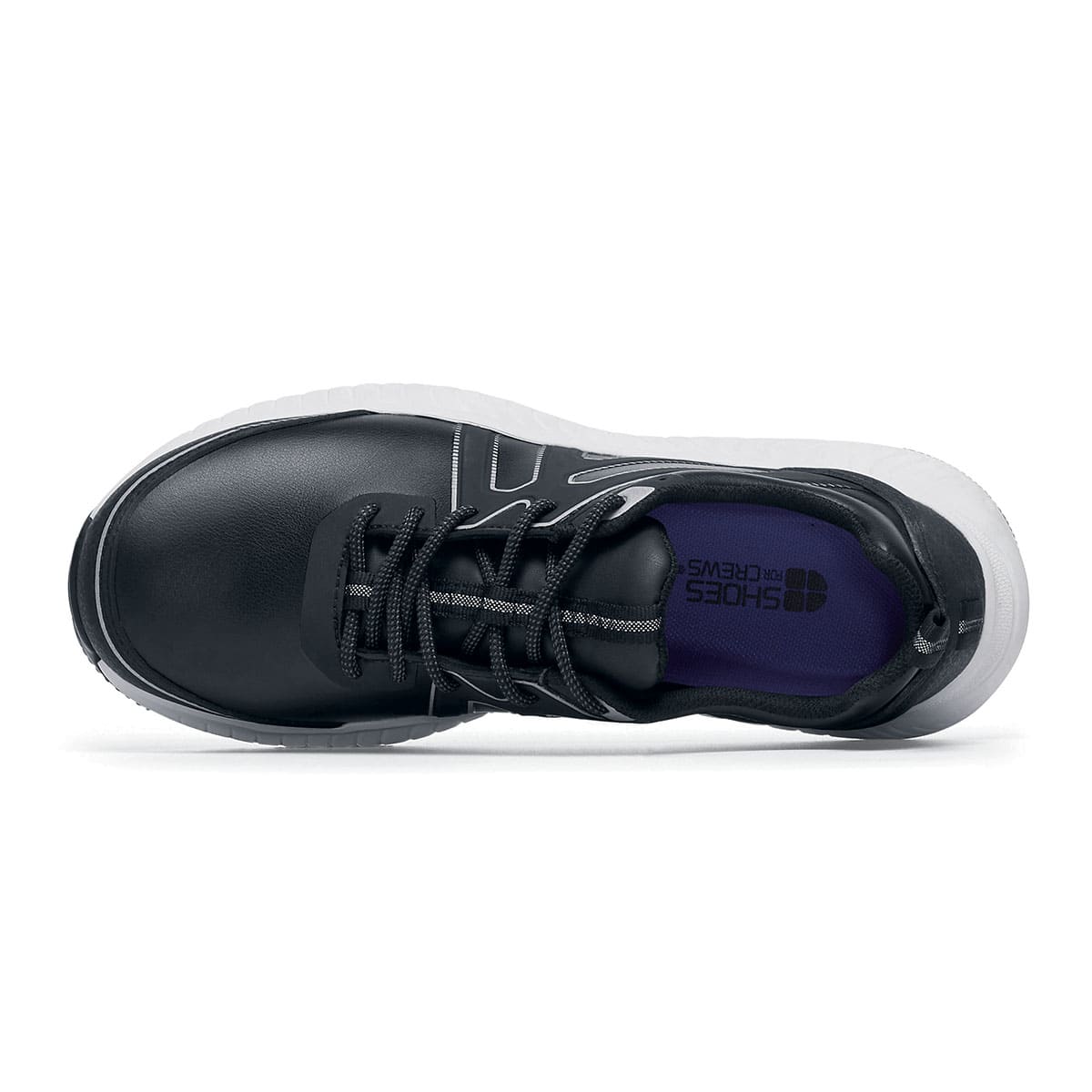 The Colly Soft Toe from Shoes For Crews are slip-resistant shoes that offer superior TripGuard technology, a water-resistant upper and arch support, seen from the above.