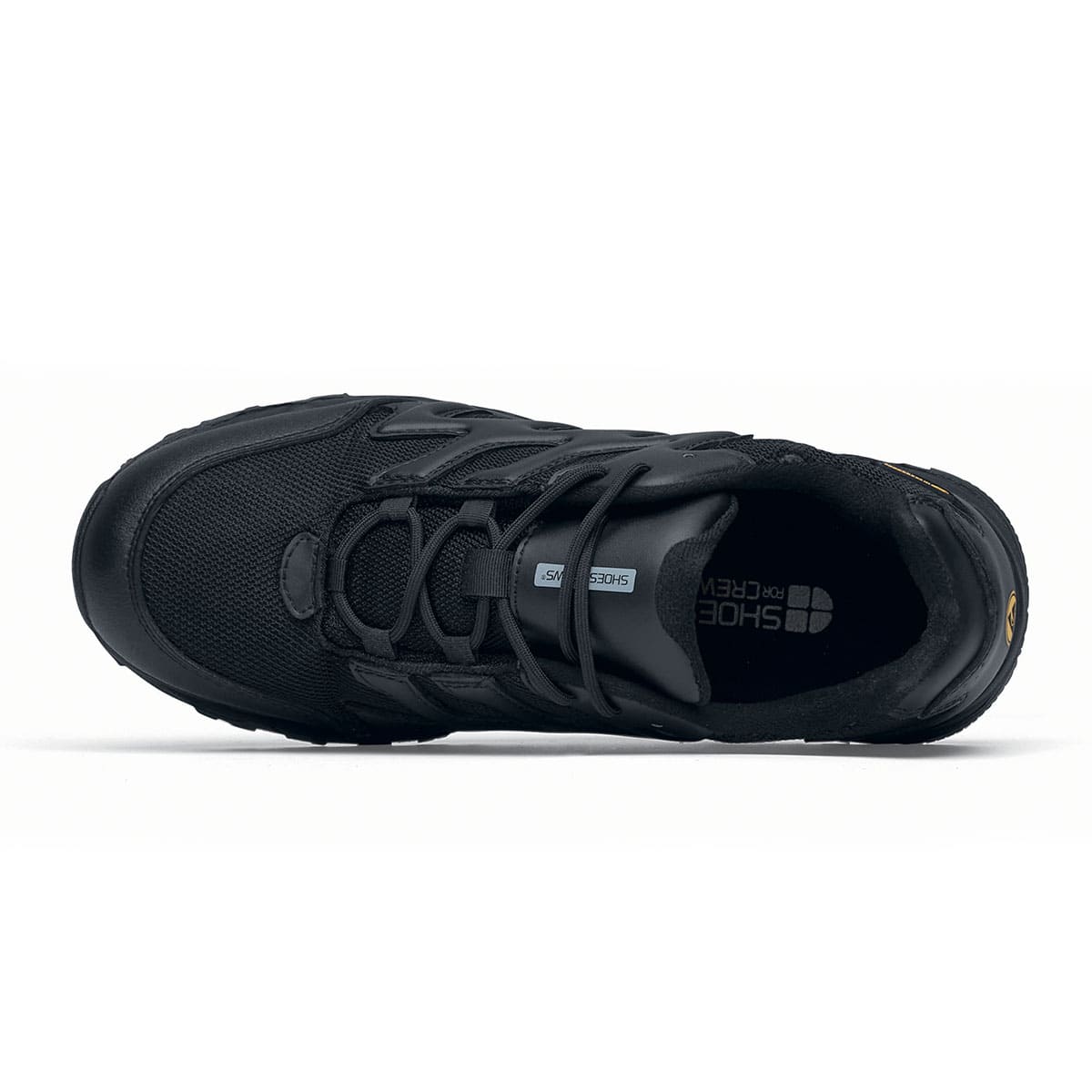 The Carrig Low O2 SRC CI HI ESD from Shoes For Crews is a slip-resistant, waterproof, breathable and lightweight hiker shoe ideal for daily use, seen from the above.
