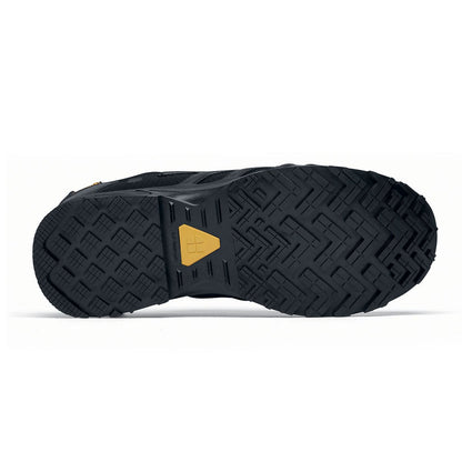The Carrig Low O2 SRC CI HI ESD from Shoes For Crews is a slip-resistant, waterproof, breathable and lightweight hiker shoe ideal for daily use, seen from the bellow.