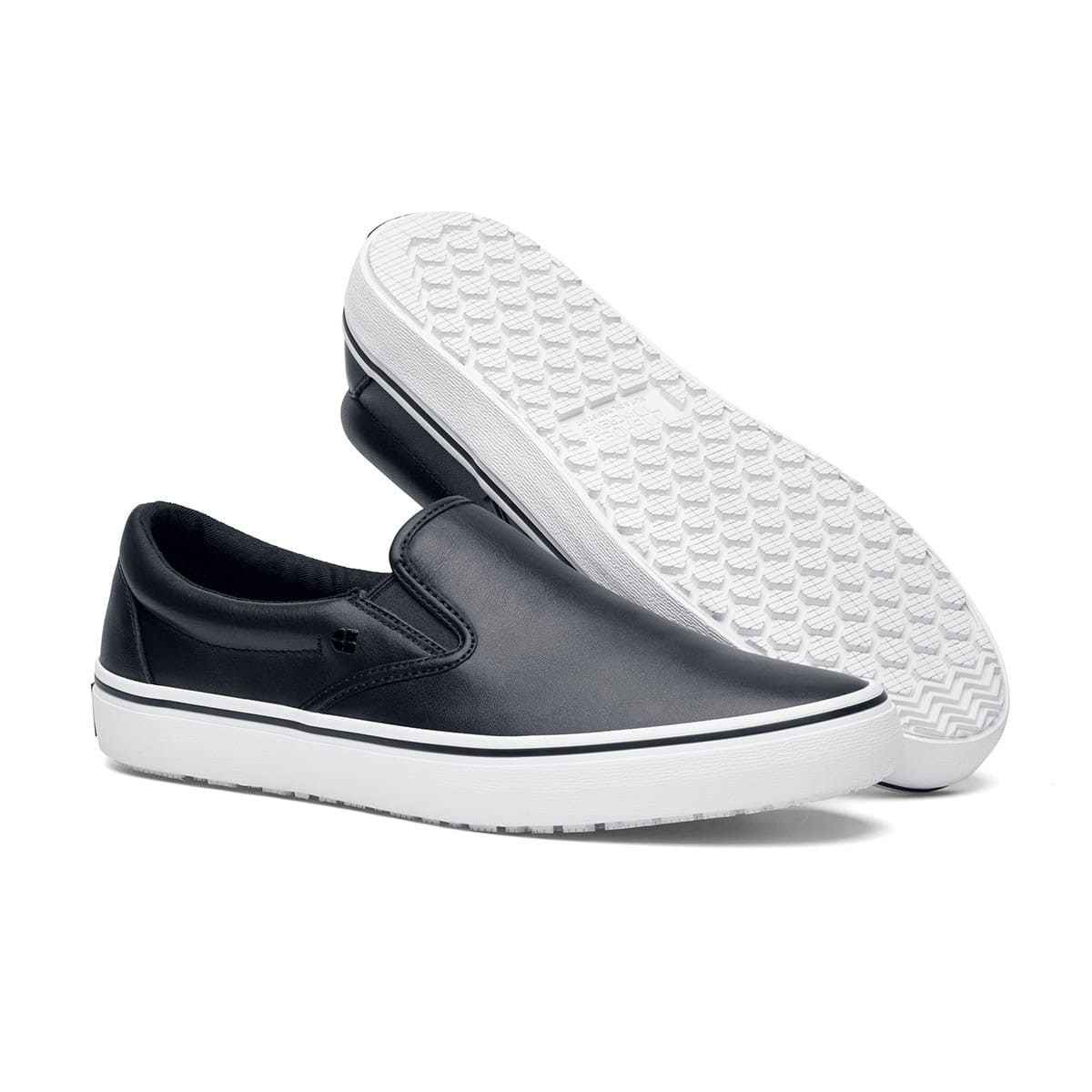 White and black slip ons cheap