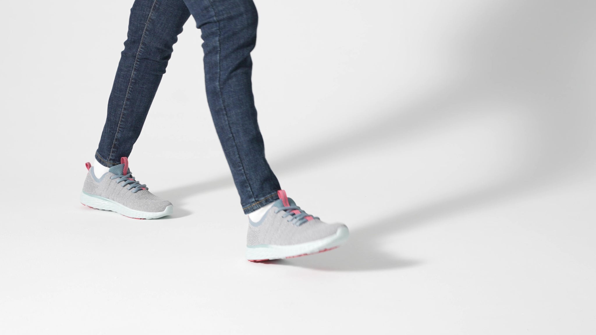 The Everlight Womens Gray/Blue/Coral from Shoes For Crews are slip-resistant trainers constructed with a breathable, water-resistant mesh upper,  product video.