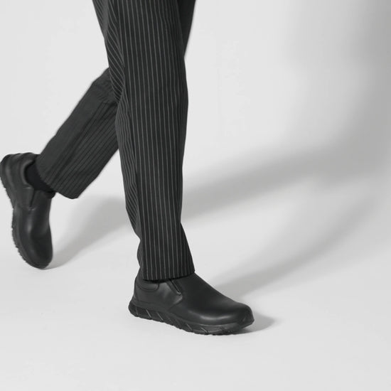 The Cater II Women's from Shoes For Crews has a slip-resistant sole with TriGuard technology, with a water resistant leather upper, product video.