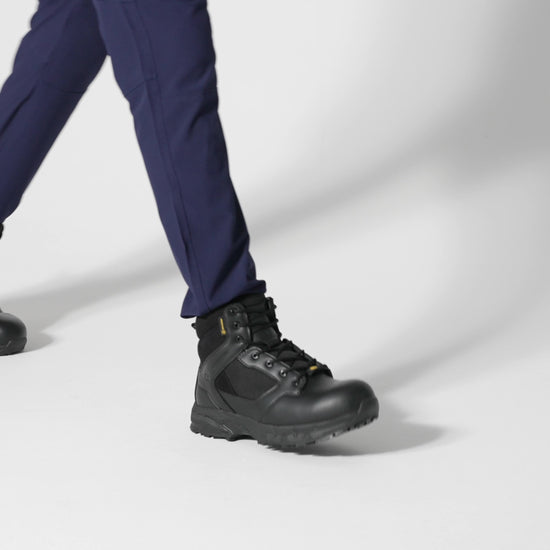 The Defence Mid from Shoes For Crews are waterproof, slip-resistant safety boots, product video.